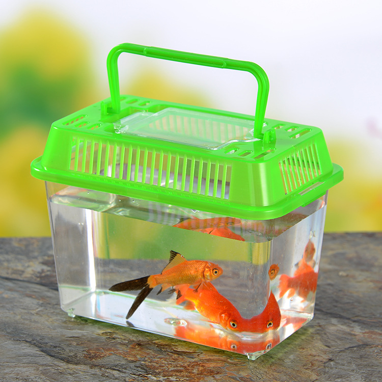 Transparent plastic large, medium and small size fish tank goldfish tank turtle tank pet box turtle box transport cassette table