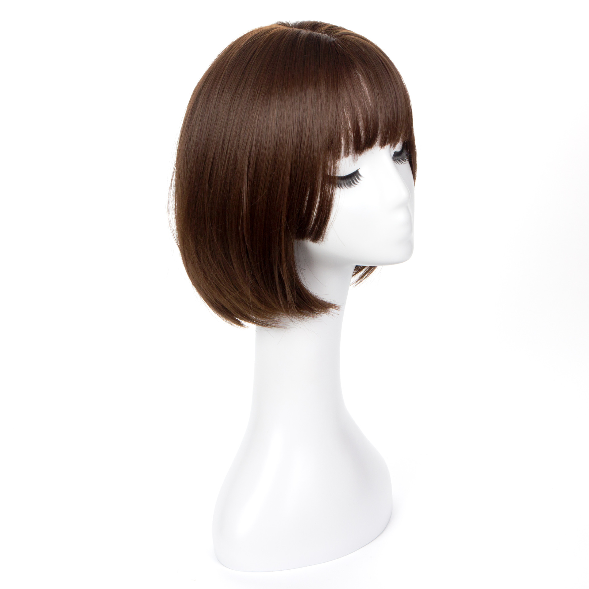 Customizable Daily Wig for Women with Short Hair, Korean Sideburns Bobo Headgear, Fluffy Face-Shaping Pear Head with Inner Buckle for Curly Hair