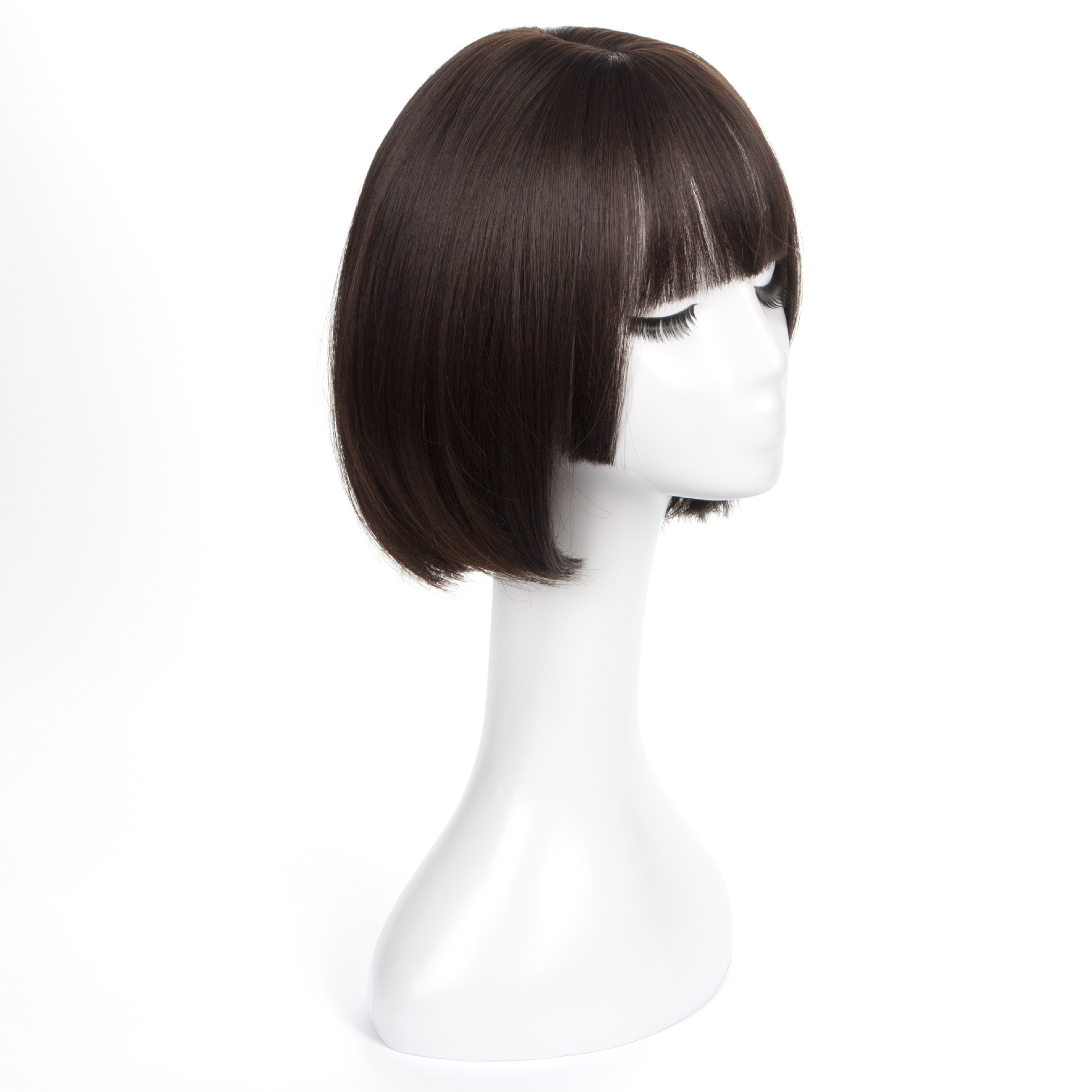 Customizable Daily Wig for Women with Short Hair, Korean Sideburns Bobo Headgear, Fluffy Face-Shaping Pear Head with Inner Buckle for Curly Hair