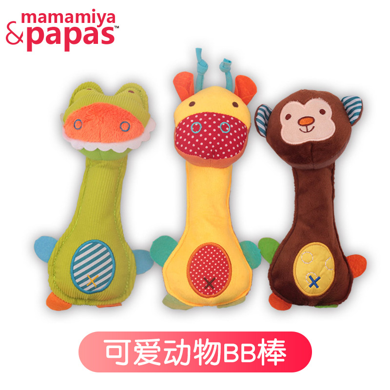 Foreign trade baby hand rattle built-in BB hand grab stick super cute plush toy hand puppet manufacturers direct supply a generation