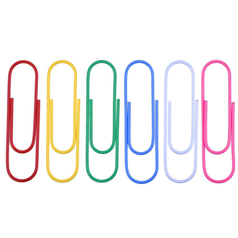 Factory Sells Colorful Plastic-Coated Paper Clips, Large Book Binding Clips, Silver Paper Clips, Office Stationery Book Clips