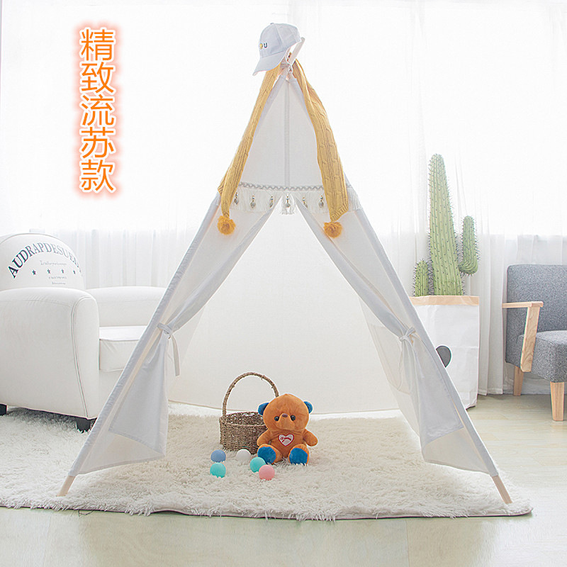 Новая индийская палатка с бахромой для детей, принцессный игровой домик, хлопковый внутренний игрушечный дом, игровая площадка