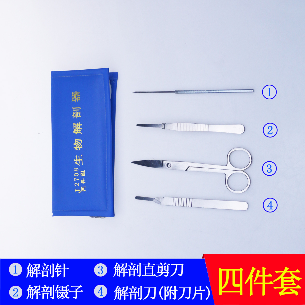 Four-Piece Anatomy Set, 4-Piece Set, Biological Anatomy, Anatomy Needle, Animal Specimen Making Tools, Teaching Instruments