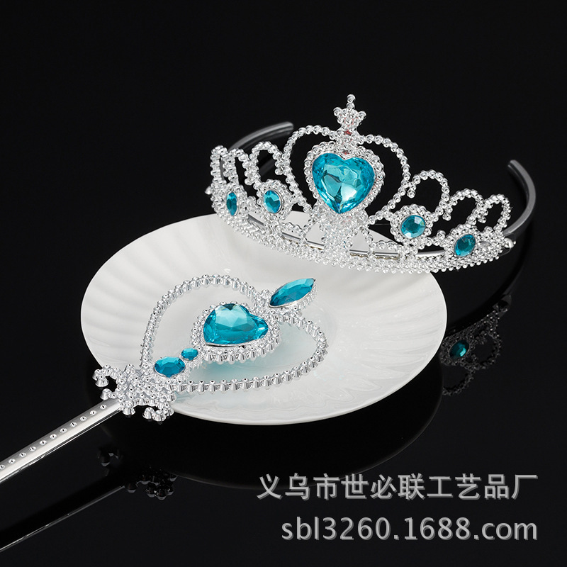 Электроплакированная детская корона, волшебная палочка, головной убор, набор с короной из Замороженного 2 с аксессуарами для волос