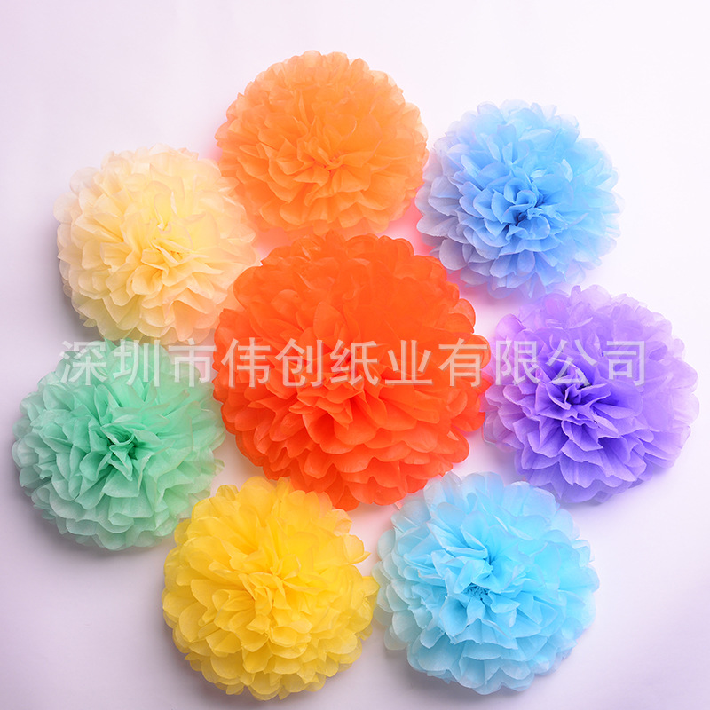 Paper Flowers, Paper Flower Balls, Wholesale Cross-Border Foreign Trade Paper Crafts, Christmas Decorations, European and American Holiday Party Supplies