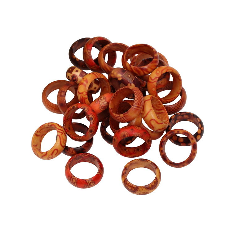 DIY wood products wholesale pattern ring printing finger ring wood ring jewelry accessories