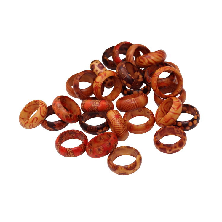 DIY wood products wholesale pattern ring printing finger ring wood ring jewelry accessories