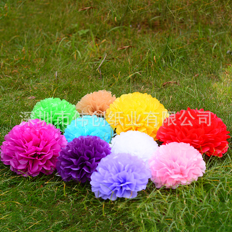 Paper Flowers, Paper Flower Balls, Wholesale Cross-Border Foreign Trade Paper Crafts, Christmas Decorations, European and American Holiday Party Supplies