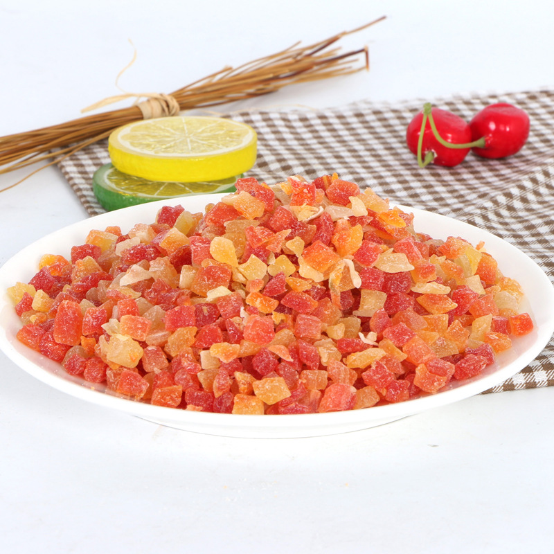 Bulk fruit grain papaya grain peach grain White Peach diced fruit tea raw material dried fruit oatmeal fruit grain