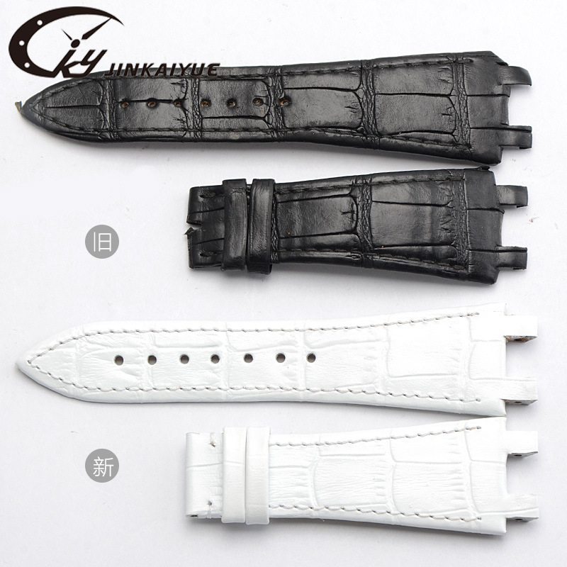 Professional order leather strap concave-convex interface double-sided crocodile skin watch chain top layer leather handmade watch strap