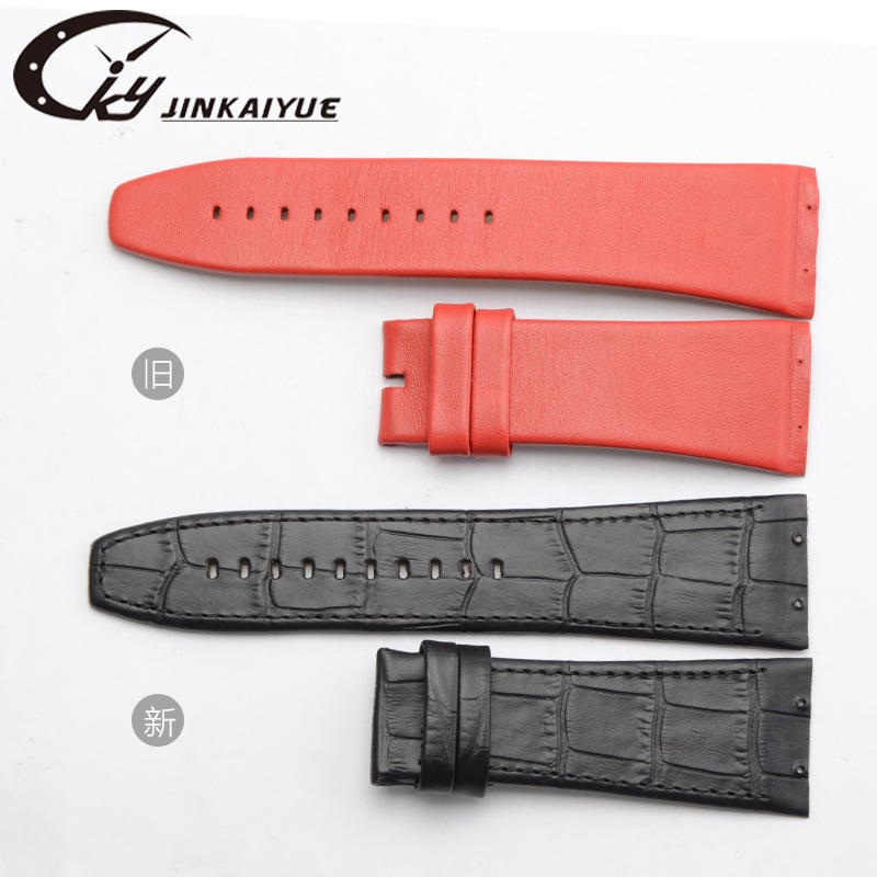 Professional order leather strap concave-convex interface double-sided crocodile skin watch chain top layer leather handmade watch strap