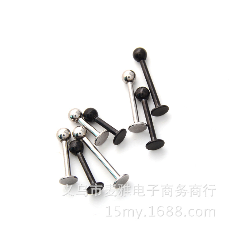 Stainless Steel Lip Nail Flat Bottom Ear Nail Thread Lip Nail Long Rod Lip Nail Ball Pointed Ear Bone Nail Ear Nail ED06