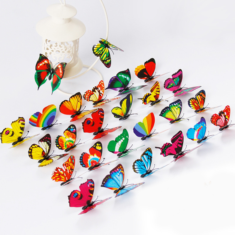7cm simulation butterfly magnet butterfly gardening lighting accessories factory direct color 3D butterfly