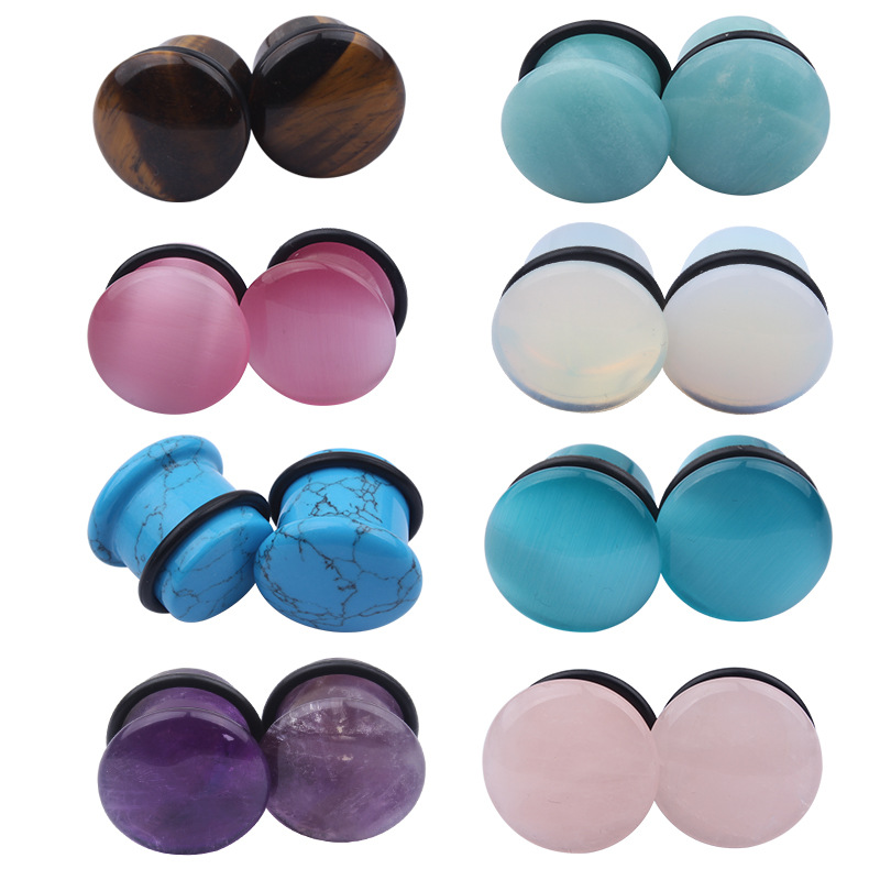 Foreign Trade New Stone Leather Ring Auricle 4-16mm Ear Expansion Piercing Jewelry