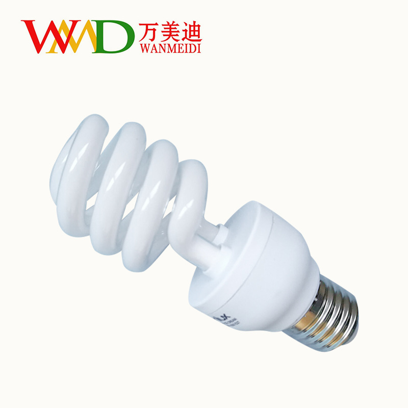 Factory wholesale tricolor half screw energy-saving lamp spiral bulb home E27 screw bayonet 5W-20W bulb