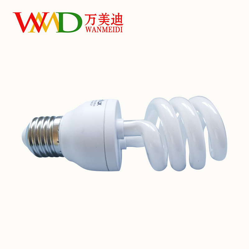 Factory wholesale tricolor half screw energy-saving lamp spiral bulb home E27 screw bayonet 5W-20W bulb