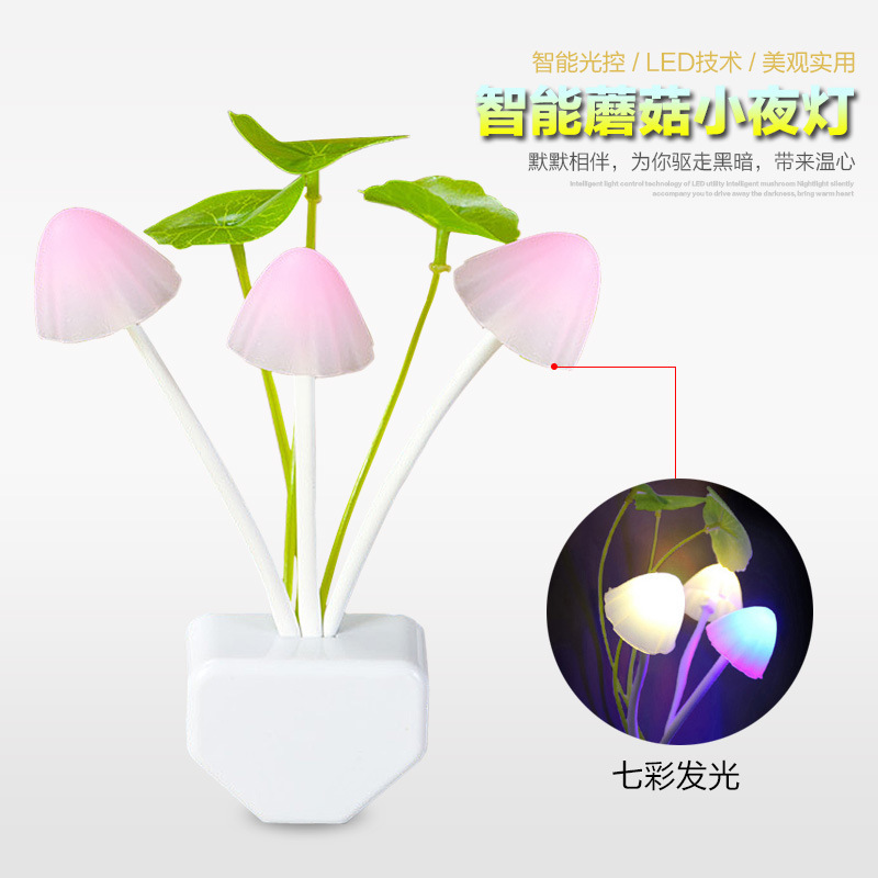 Wholesale Induction Mushroom Lamp Lotus Leaf Lamp Aquatic Light Control Night Light Triangular Lotus Leaf Creative Gift Led Lamp