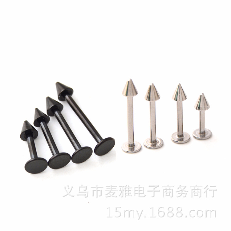 Stainless Steel Lip Nail Flat Bottom Ear Nail Thread Lip Nail Long Rod Lip Nail Ball Pointed Ear Bone Nail Ear Nail ED06