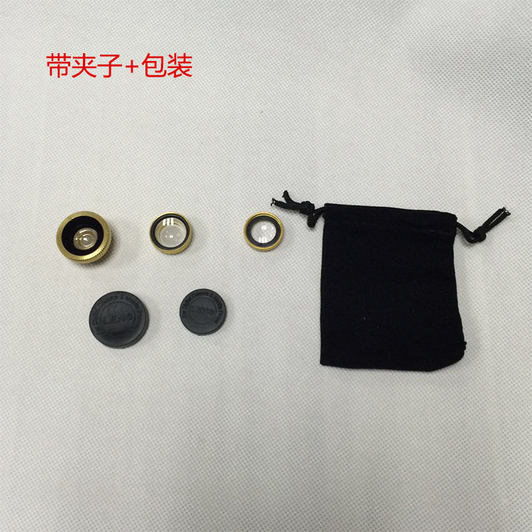 Mobile phone fisheye lens three-in-one mobile phone lens magnifying glass fisheye wide angle macro self-timer artifact