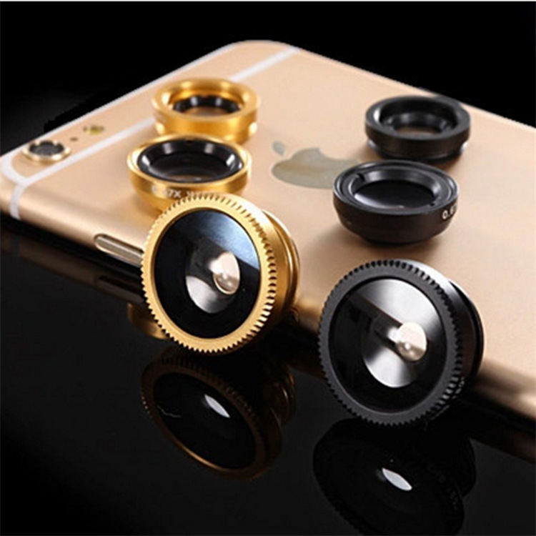 Mobile phone fisheye lens three-in-one mobile phone lens magnifying glass fisheye wide angle macro self-timer artifact