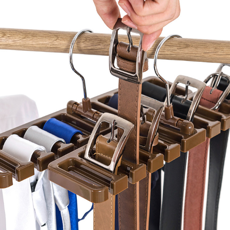 1318 Large Capacity Belt Rack 10-Hole Tie Belt Rack Can Hang 10 Belts Scarf Wardrobe Tie Rack