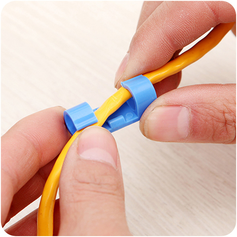 Self-Adhesive Wire Organizer, Wire Clip, Fixed Clip, Network Cable Storage and Organization, Data Cable Fixed Clip, 20 Pieces