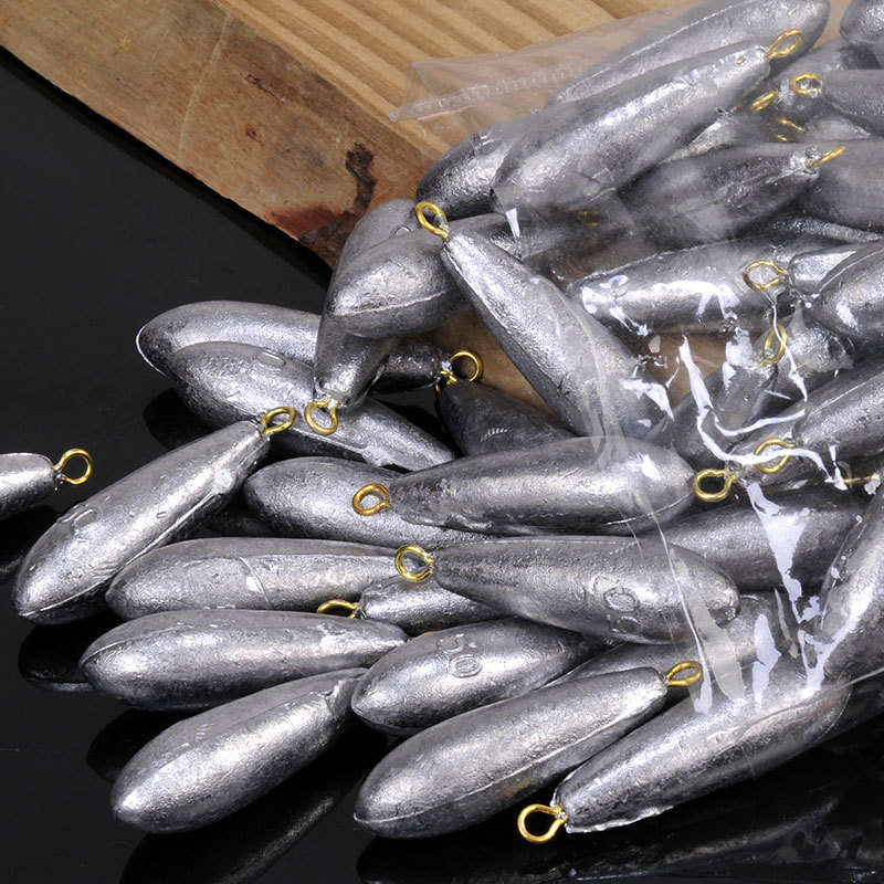 Aohu Lead Pendant Wholesale Water Drop Lead Copper Ring Willow Leaf with Ring Lead Pendant Factory Direct Sales Fishing Lead Fishing Gear