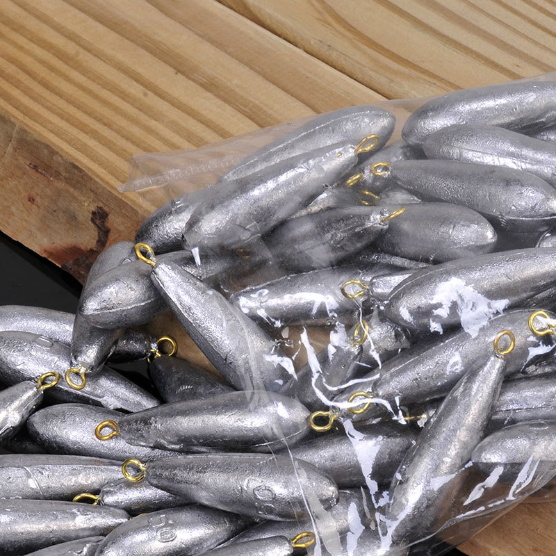 Aohu Lead Pendant Wholesale Water Drop Lead Copper Ring Willow Leaf with Ring Lead Pendant Factory Direct Sales Fishing Lead Fishing Gear