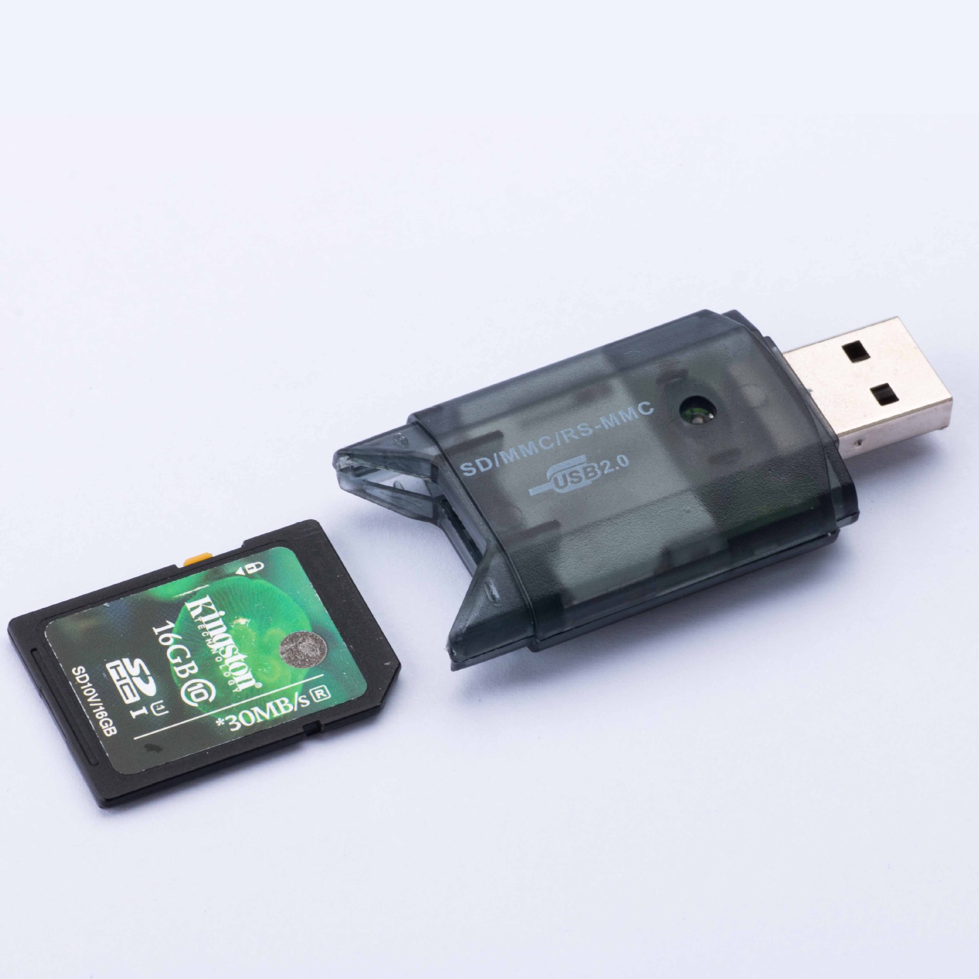 SD card reader transparent small double cap SD card reader USB2.0 single card reader with light