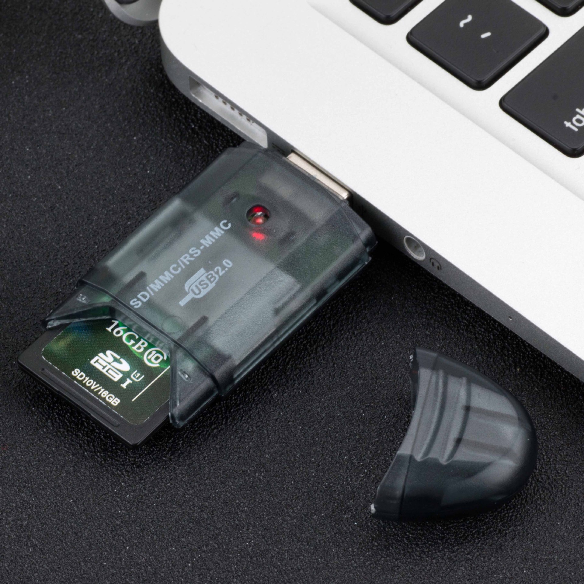 SD card reader transparent small double cap SD card reader USB2.0 single card reader with light