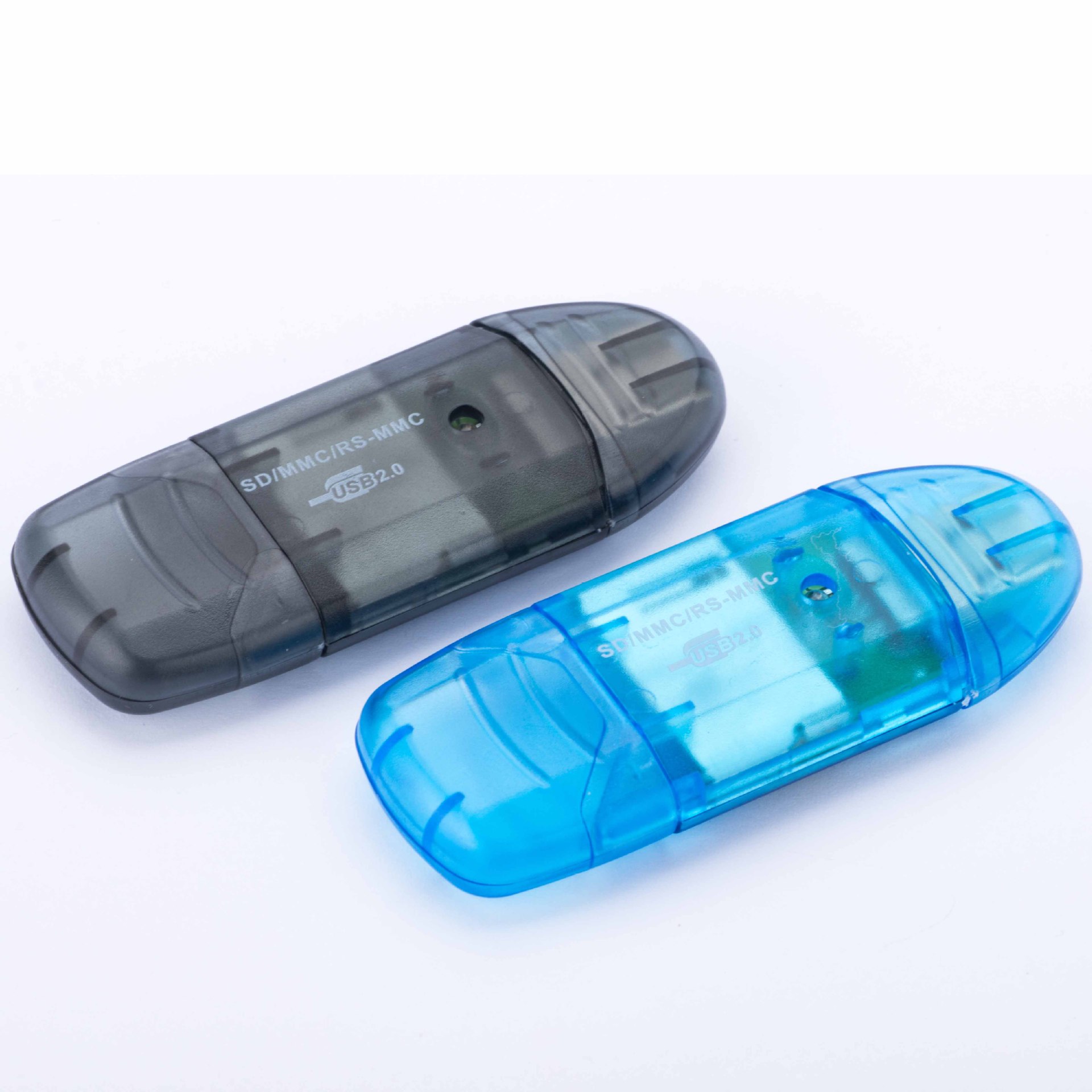 SD card reader transparent small double cap SD card reader USB2.0 single card reader with light