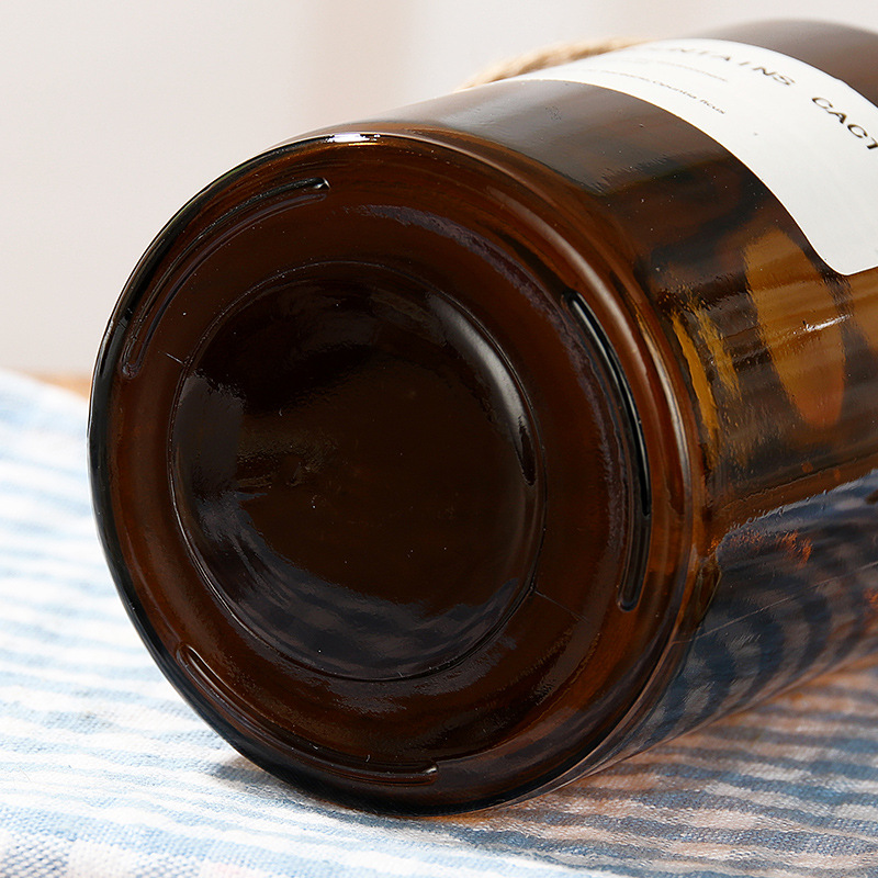 Customized Wholesale Glass Vases for Dried Flowers, Simulated European-Style Home Decorations, Brown Reagent Flowers