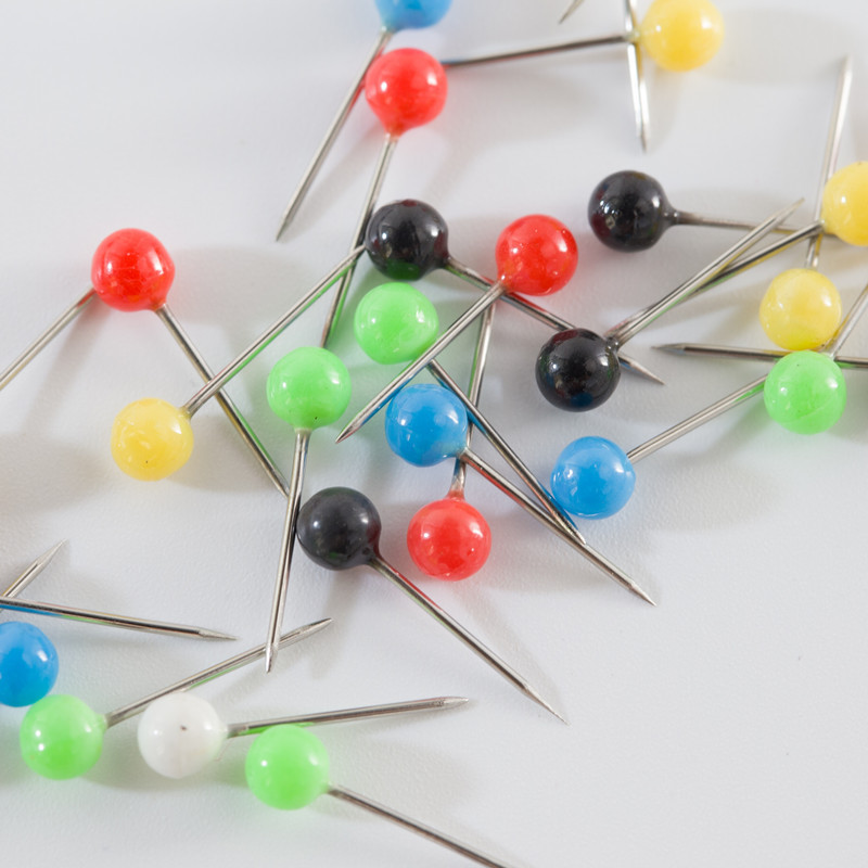 Manufacturer Supplies Colorfulful Pearl Large Head Sewing Set Fishing Gear Pin 4mm Bead Needle Fixed Map Stainless Steel Bead Needle