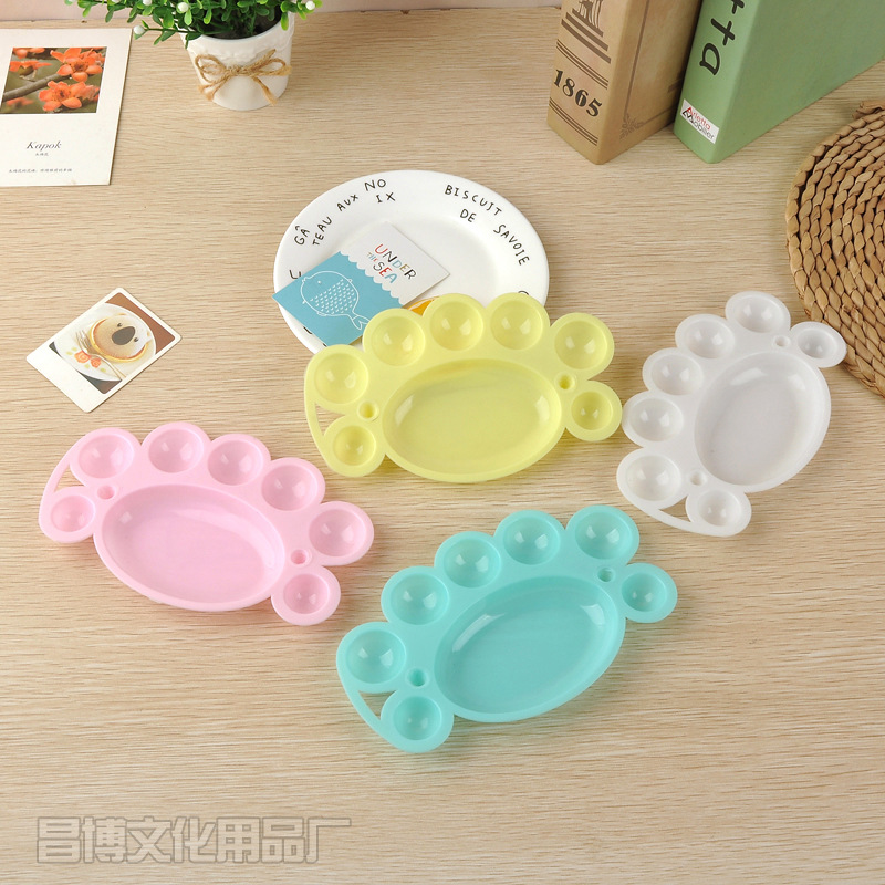 Children's Handmade diy Graffiti Painting Colorful Small Feet Art Palette Palette Oil Painting Board Paint Palette