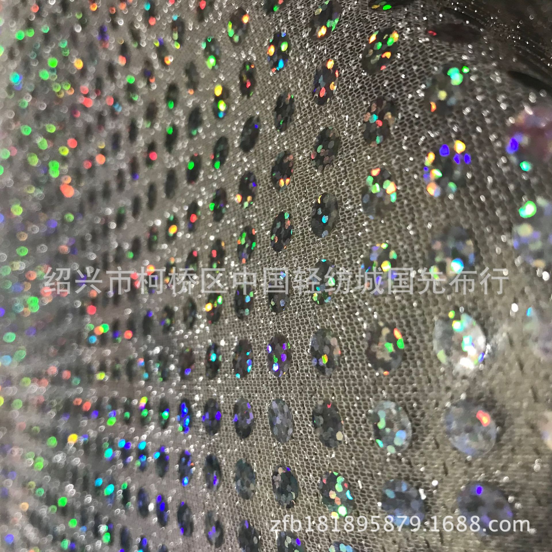 Ткань с пайетками 6мм для одежды сценических выступлений, большая круглая заплатка, сетчатая ткань