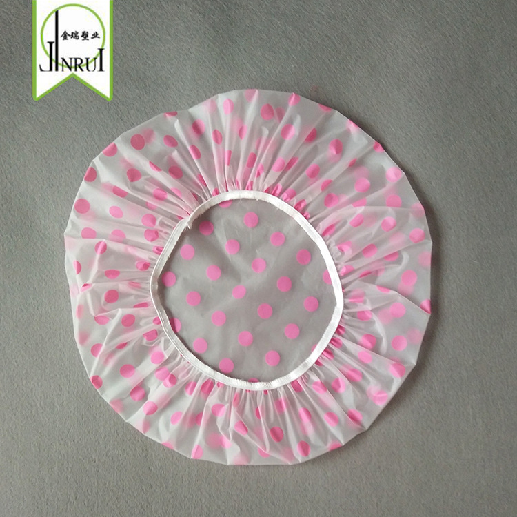 [Shower cap] color thickened disposable shower cap waterproof wave point EVA adult shower cap pe oil-proof waterproof shower cap