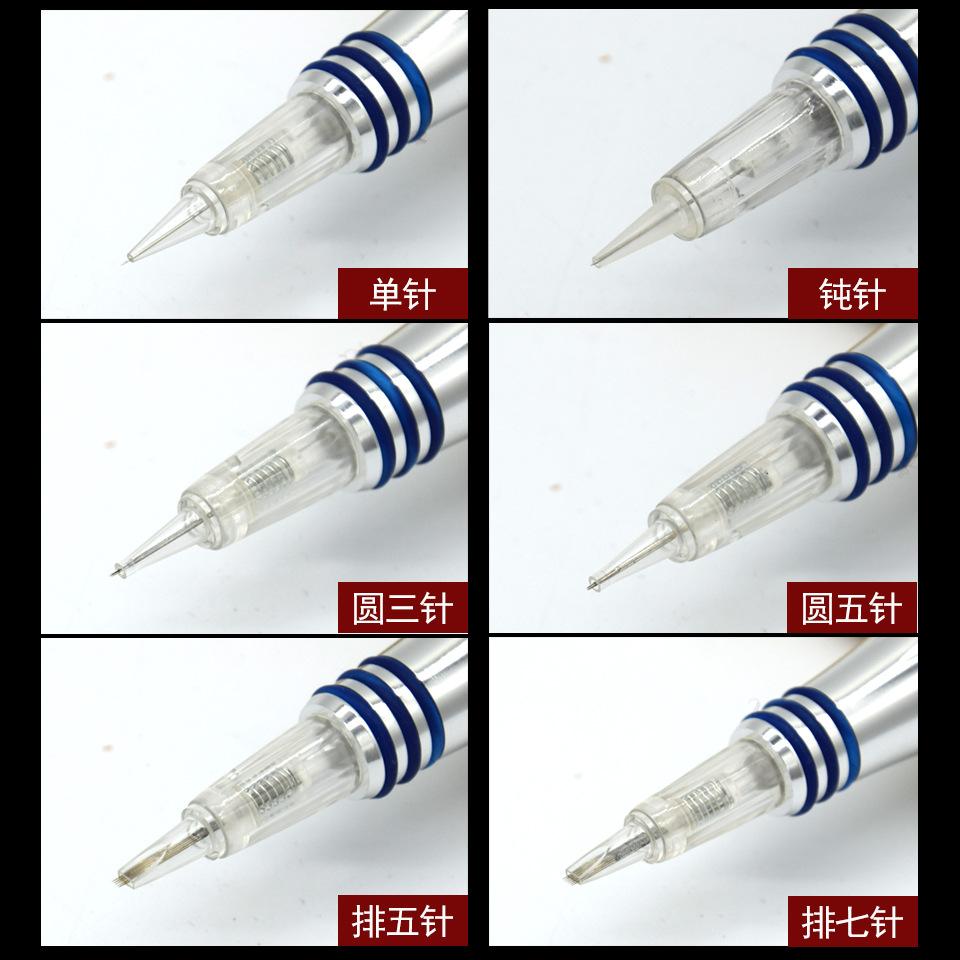 Transparent Screw-Top Pattern Embroidery Needle Xia Meng All-In-One Needle Semi-Practice Microneedle Needle Xia Meng Fully Disposable All-In-One Needle