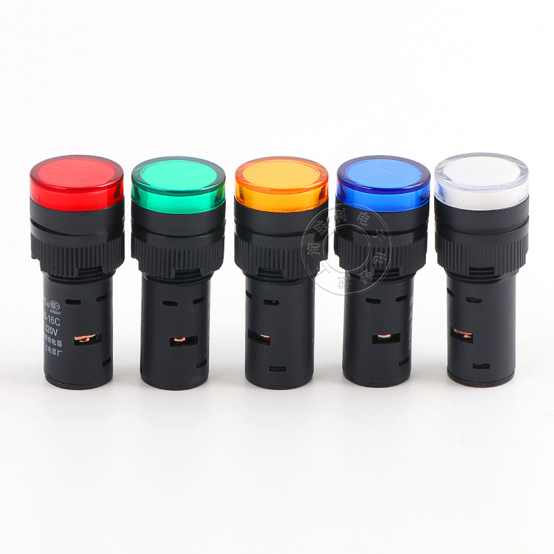 Power indicator AD16-16C LED signal opening 16MM 24V 220V 380V red Green Yellow Blue White