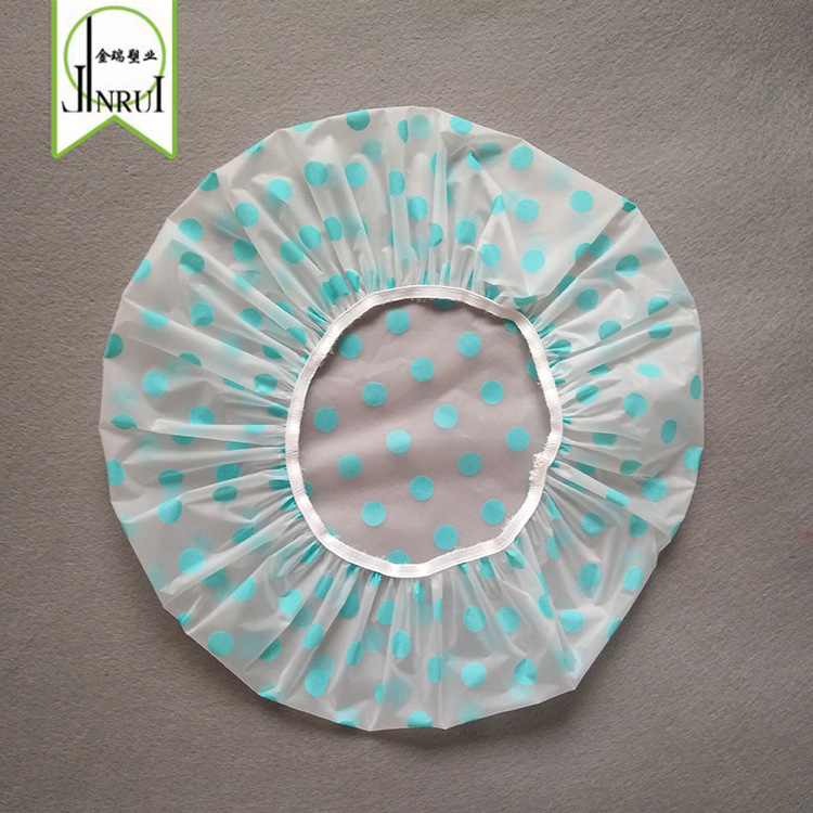 [Shower cap] color thickened disposable shower cap waterproof wave point EVA adult shower cap pe oil-proof waterproof shower cap