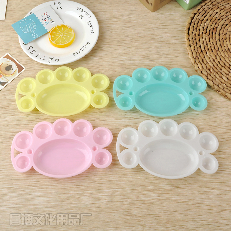 Children's Handmade diy Graffiti Painting Colorful Small Feet Art Palette Palette Oil Painting Board Paint Palette