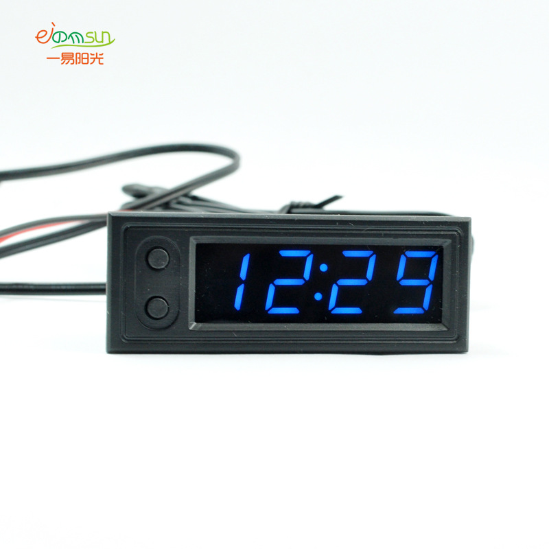 Three-in-one car clock luminous thermometer voltmeter high precision electronic led clock module rx8025