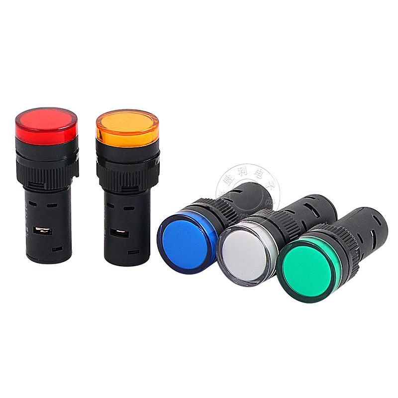 Led Power Indicator Light Ad16-16C Distribution Box Signal Light 24V 220V 380V Red Green Yellow Opening 16mm