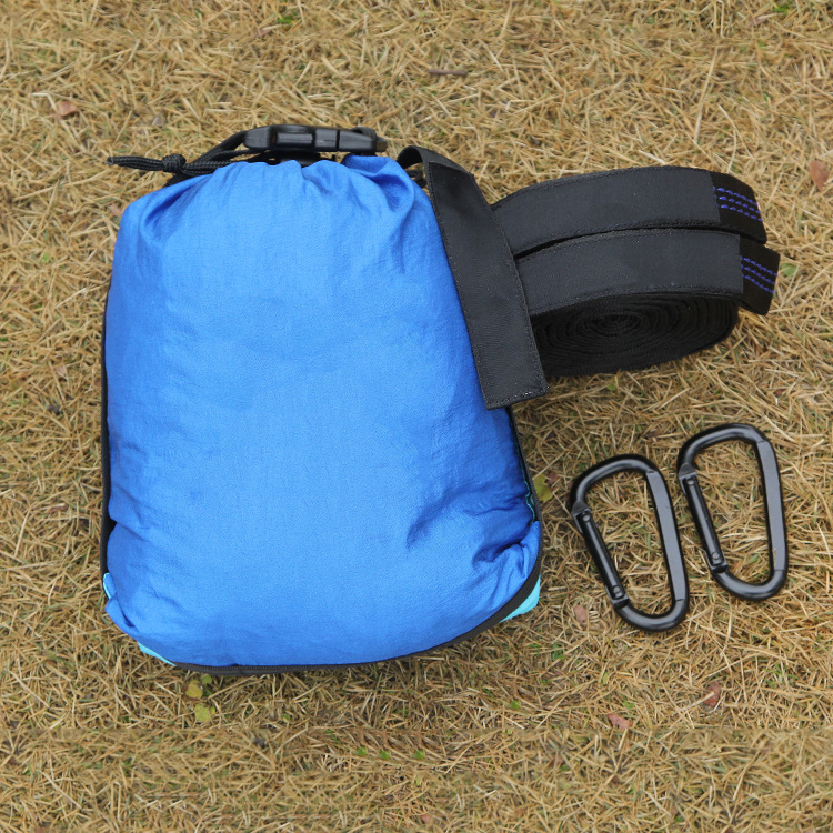 Factory direct double nylon hammock outdoor camping ultra light portable nylon parachute cloth color matching hammock