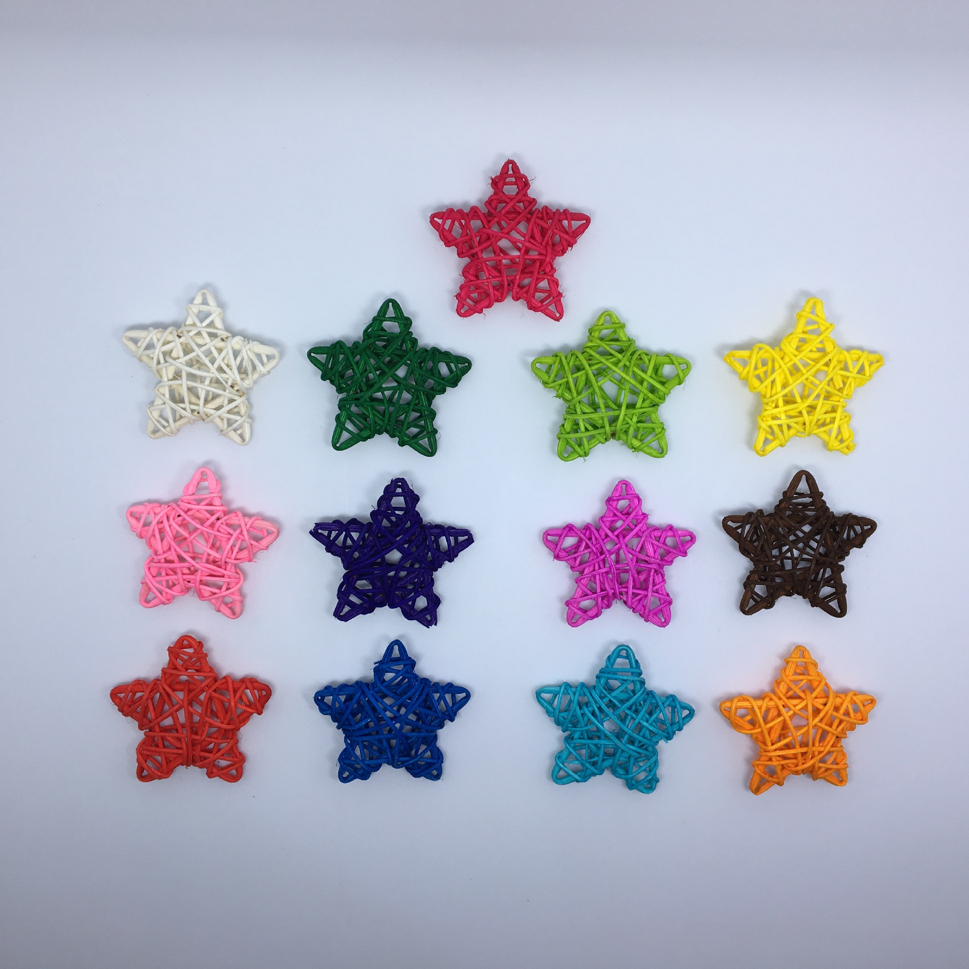 6cm rattan five-pointed star Christmas five-pointed star kindergarten classroom layout shopping mall decoration pendant