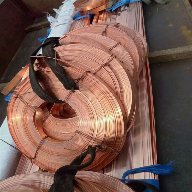 T2 Copper Roll Bar, Rolled and Bent Soft Copper Bar, Grounding Busbar for Industrial Power