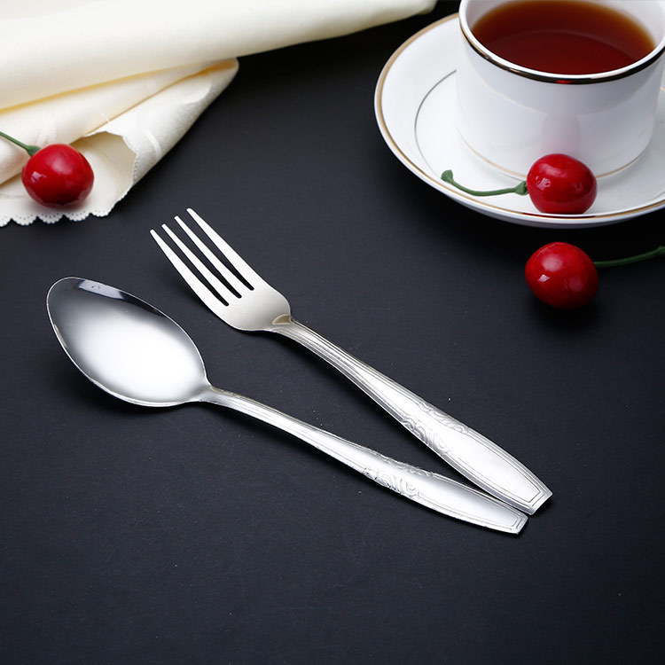 Wholesale stainless steel spoon household soup spoon supermarket supply fruit fork hotel restaurant tableware canteen lunch box spoon