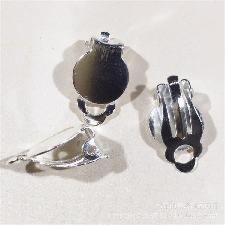 Children's DIY handmade jewelry material earrings earrings accessories non-pierced ear clip (with hanging hole) frog clip