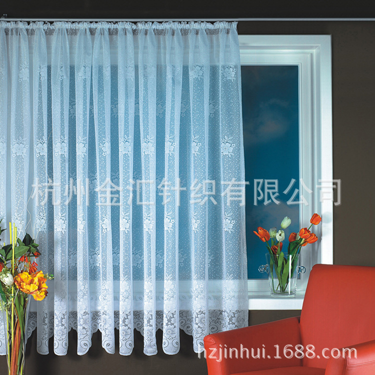 Transparent White Lace Curtain Window Screen Window Curtain Curtain Floor-to-Floor Window Large Bay Window Curtain