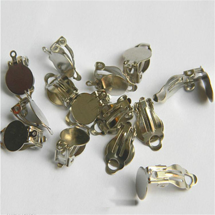 Children's DIY handmade jewelry material earrings earrings accessories non-pierced ear clip (with hanging hole) frog clip