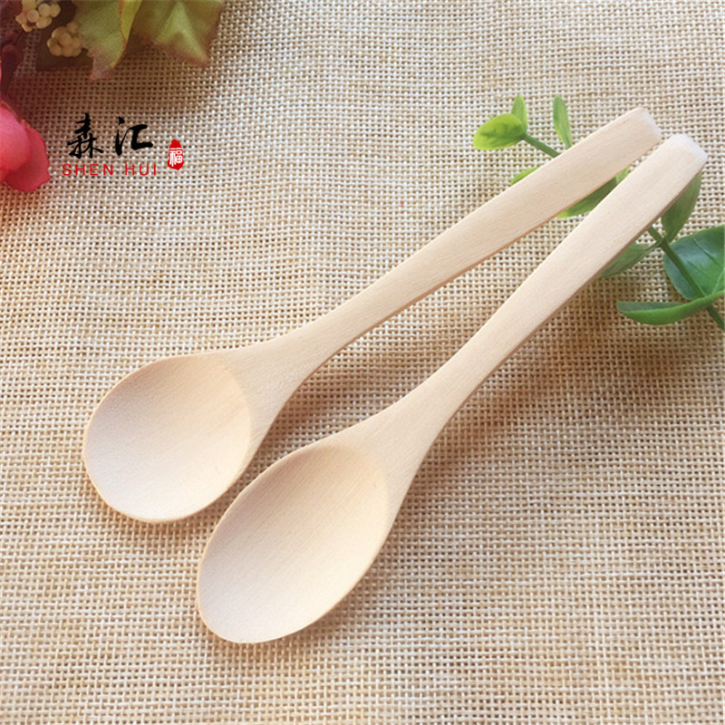 Маленькая деревянная ложка оптом медовая ложка детская ложка японская ложка медицинская ложка столовые приборы производители без лака с надписью ЛОГО